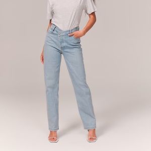 Abercrombie Jeans - The Dad High Rise - 29 Curve Love / Light Criss Cross